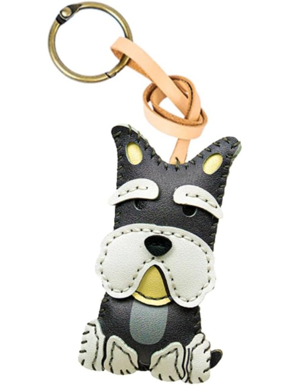 Adorable Leather Dog Bag Charm - Unique Keychain for Backpacks & Gifts